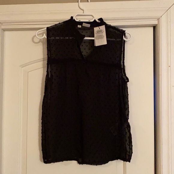 NEW Jacqueline de Yong Sheer blouse with polka dots - Picture 1 of 5